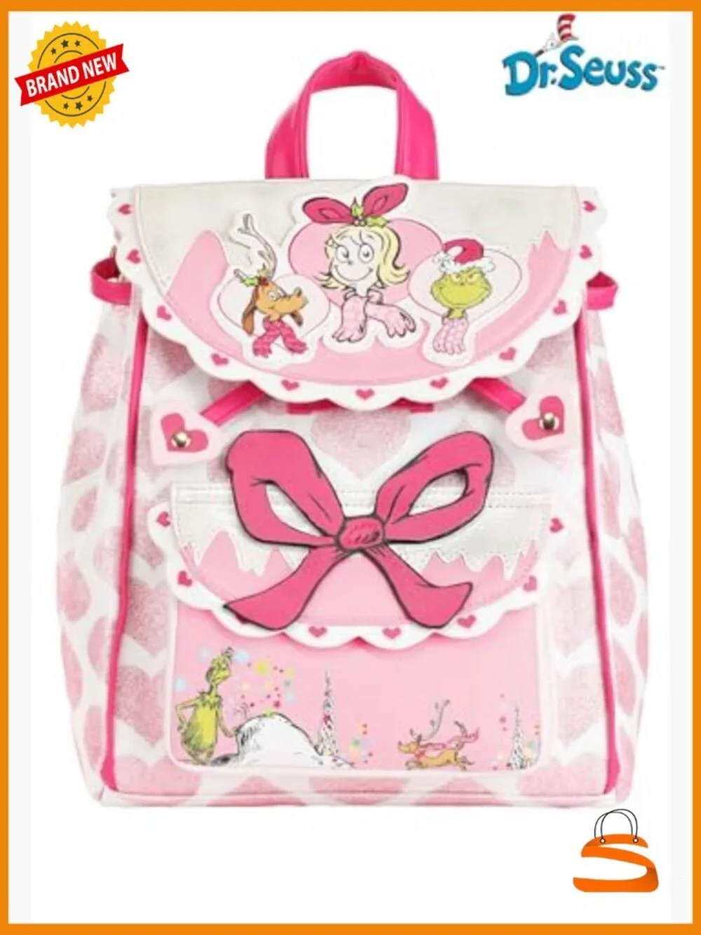 Dr. Seuss Cindy Lou Who Pink Mini Backpack - Officially Licensed Whoville Bag